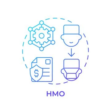HMO blue gradient concept icon Stock Illustration