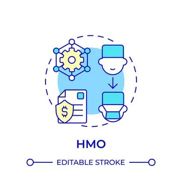 HMO multi color concept icon Stock Illustration