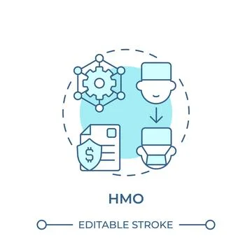 HMO soft blue concept icon Stock Illustration