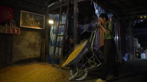 Hmong corn wine in Ban Pho Bac Ha Stock Footage 262066940