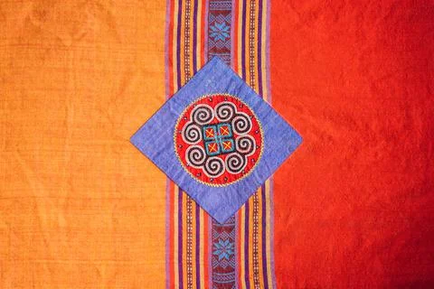 Hmong patterns hill tribe, Identity of the Hmong tribe in Sapa village, Vietnam Stock Photos
