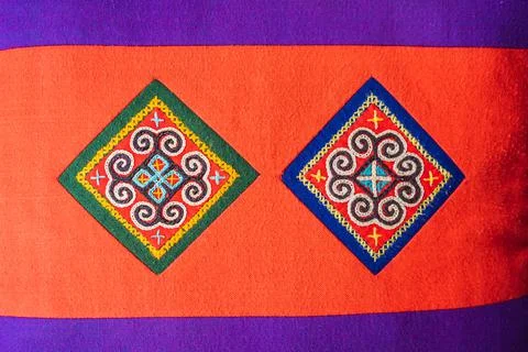 Hmong patterns hill tribe, Identity of the Hmong tribe in Sapa village, Vietnam Stock Photos