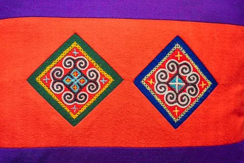 Hmong patterns hill tribe, Identity of the Hmong tribe in Sapa village, Vietnam Stock Photos