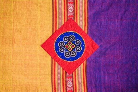 Hmong patterns hill tribe, Identity of the Hmong tribe in Sapa village, Vietnam Stock Photos