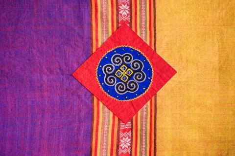 Hmong patterns hill tribe, Identity of the Hmong tribe in Sapa village, Vietnam Stock Photos