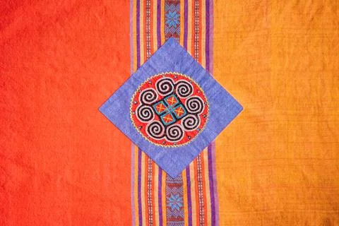 Hmong patterns hill tribe, Identity of the Hmong tribe in Sapa village, Vietnam Stock Photos