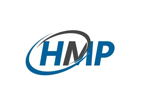 Hmp letter creative modern elegant swoosh logo design Illustrazione stock