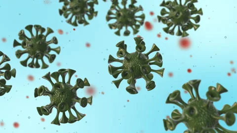 HMPV Virus Interaction with Human Cells Stock Footage 297246037