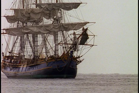 HMS Bounty at sea Stock Footage 86751509