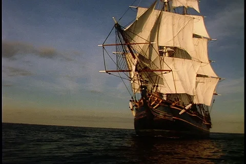 HMS Bounty at sea Stock Footage 86751608