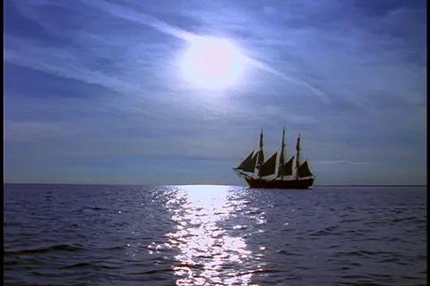 HMS Bounty at sea Stock Footage 86751670