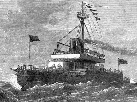 HMS Devastation Victorian Era Illustration Stock Illustration