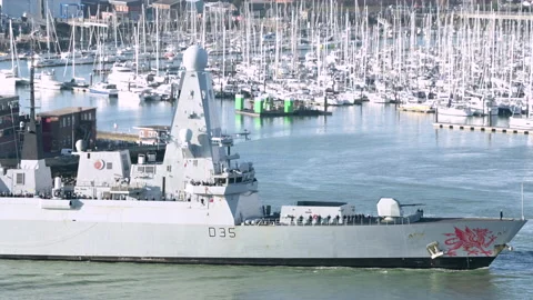 HMS Dragon returns home Stock Footage 169892872