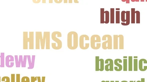 Hms Ocean Tag Cloud Animated On White Background Video stock 103657484