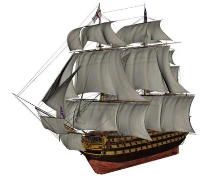 HMS Victory ship - 3D render Stock Illustration