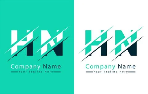 HN Letter Logo Vector Design Concept Elements Stock Illustration