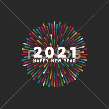 HNY 2021 logo and Happy New Year white text on the dark background ...