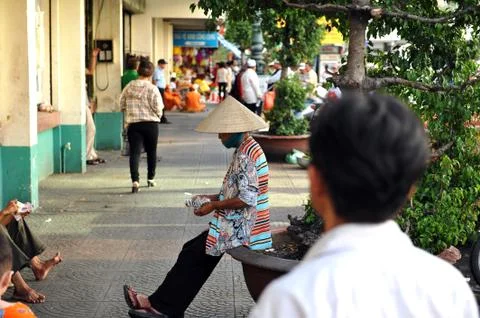 Ho Chi Ming City, Saigon, Vietnam - November 08, 2014: On the streets of Ho C Stock Photos