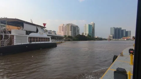 Ho chi minh modern view from a water bus Stock-Footage 151680474
