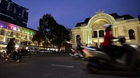 Ho Chi Minh Opera House, Ho Chi Minh, Vietnam. Stock Footage 83908643