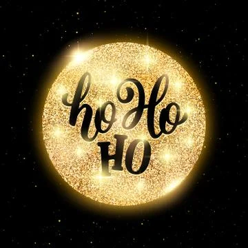 Ho-Ho-Ho Christmas vector greeting card design Stock Illustration