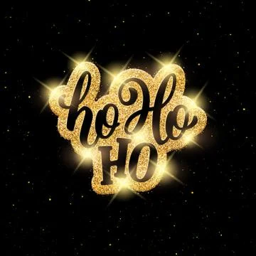 Ho-Ho-Ho Christmas vector greeting card design Stock Illustration