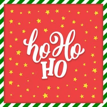 Ho-Ho-Ho Christmas vector greeting card Stock Illustration