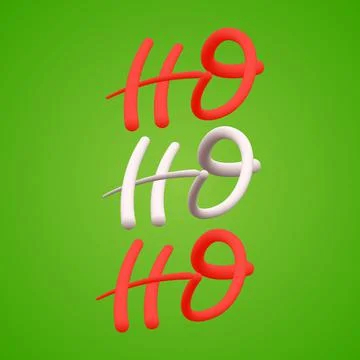 Ho, ho, ho modern 3D lettering text. Vector illustration logo for print Stock Illustration