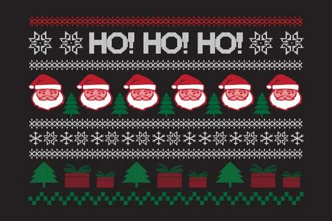 Ho! Ho! Ho! pattern christmas seamless design vector Stock Illustration