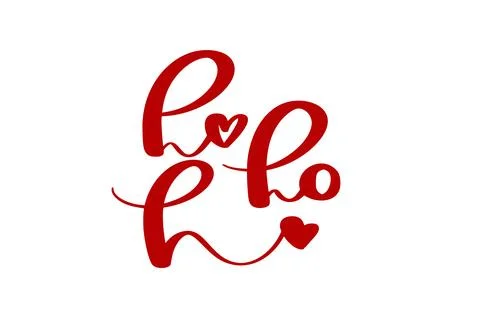 Ho ho ho red calligraphy lettering vector illustration design for christmas Stock Illustration