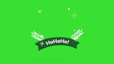 Ho Ho Ho Text Merry Christmas  Overlay on green screen animation (Chroma key) Stock-Footage 329174779