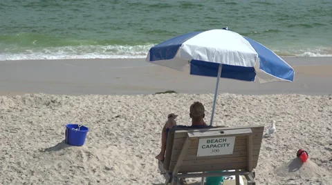 Ho Hum beach lifeguard on Fire Island Stock Footage 65451257