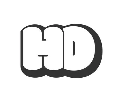 HO logo, bubble comic lettering, rounded in graffiti style black and white .. Stock Illustration