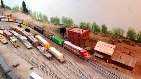 H.O. model train set Vídeos de archivo 317927087