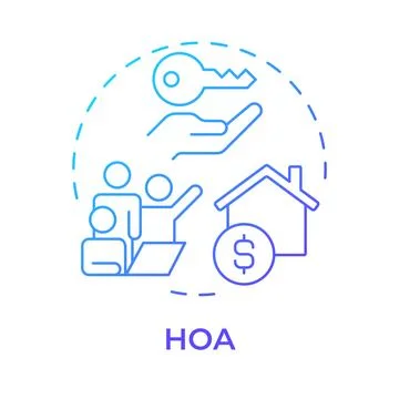 HOA blue gradient concept icon Stock Illustration
