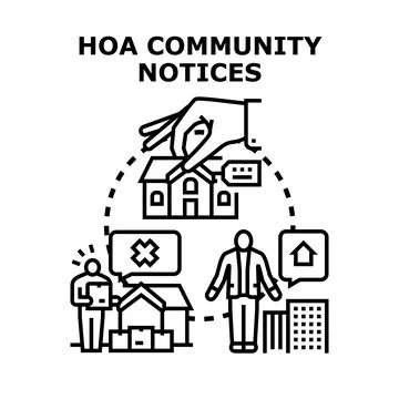 Hoa community notices flat graphic vector concept イラスト素材