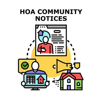 Hoa community notices flat vector concept Stock Illustration