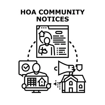 Hoa community notices flat vector concept Stock Illustration