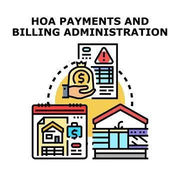 Hoa payments and billing administration concept illustrating financial mana.. Stock Illustration