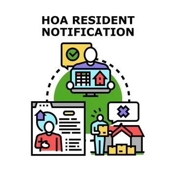 Hoa residential notification concept vector illustration Stock Illustration