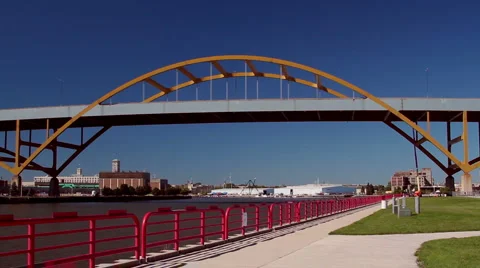 Hoan Bridge Milwaukee Stock Footage 1076379