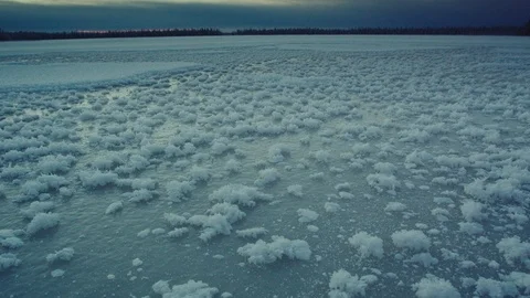 Hoarfrost close up on ice Stock Footage 127469125