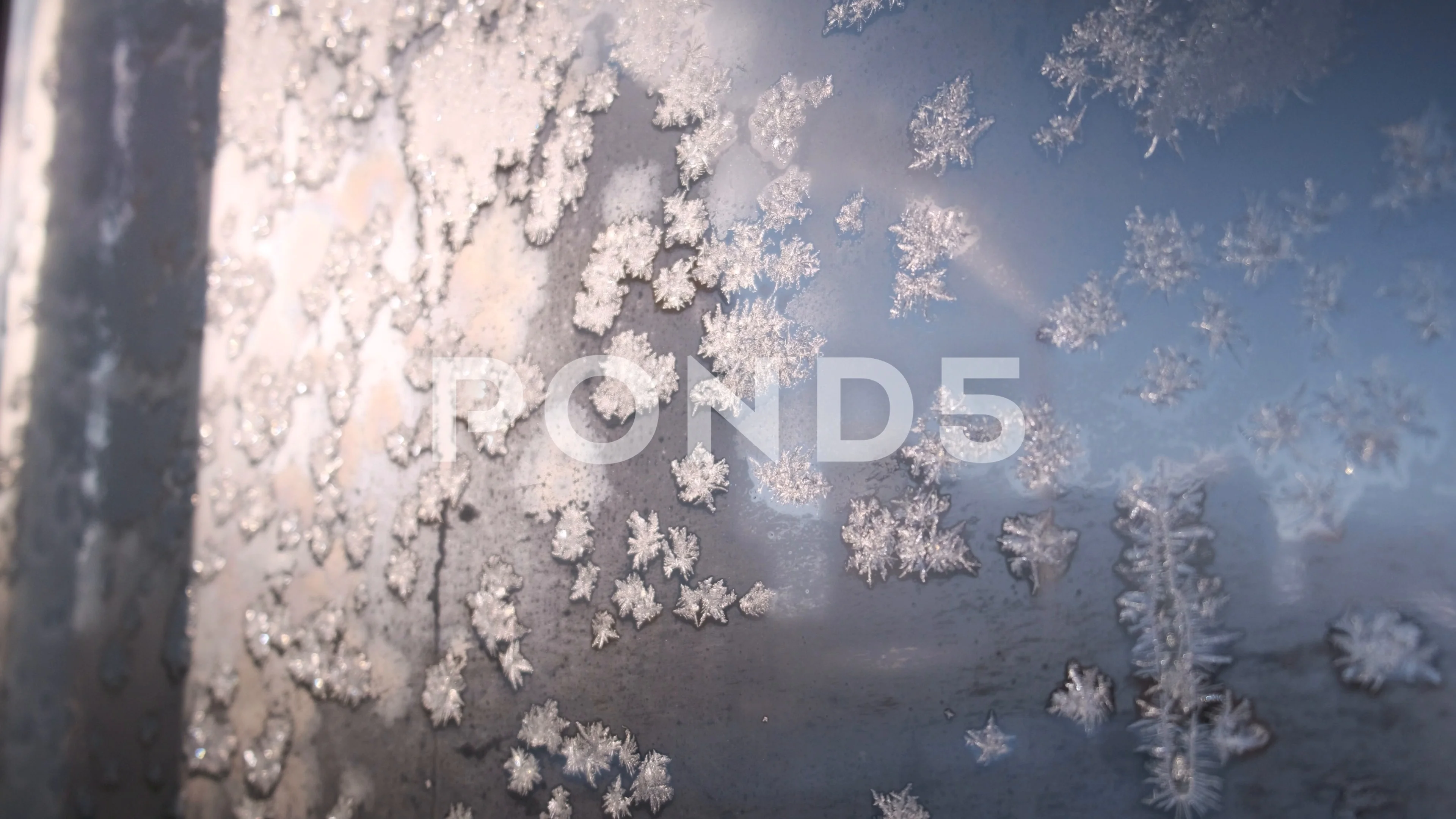 Hoarfrost Ice Crystals On Window Glass S Stock Video Pond5