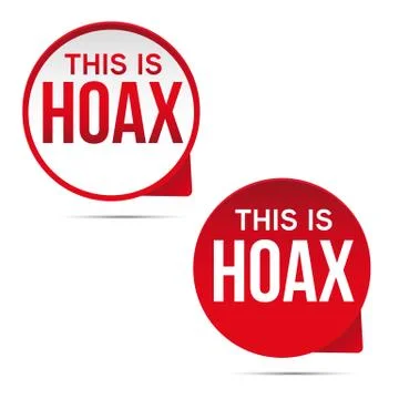 Hoax label red sign vector Stock Illustration
