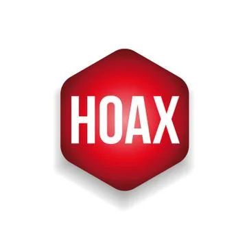 Hoax label red sign vector Stock Illustration