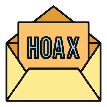 Hoax message letter representing online misinformation and scam Stock Illustration