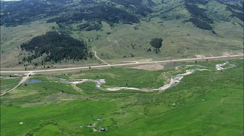 Hoback River And Valley Stock Footage 65438929