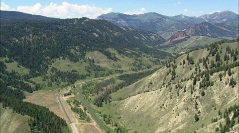 Hoback River And Valley Stock Footage 65438936