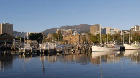 Hobart waterfront Stock Footage 34398131