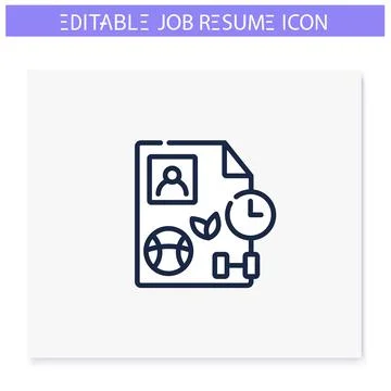 Hobbies line icon. Editable illustration Stock Illustration
